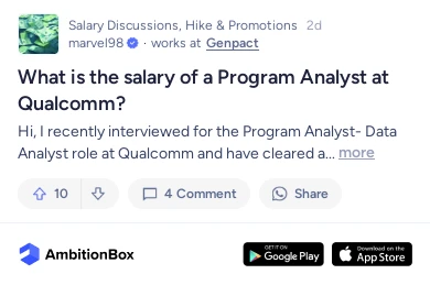 What is the salary of a Program Analyst at Qualcom | AmbitionBox